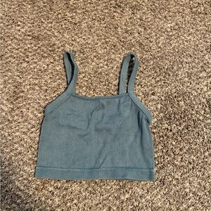 Colsie Ribbed Teal Crop Top